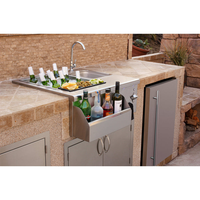 TrueFlame 30" Lighted Beverage & Prep Station - TF-BC-30L - 2