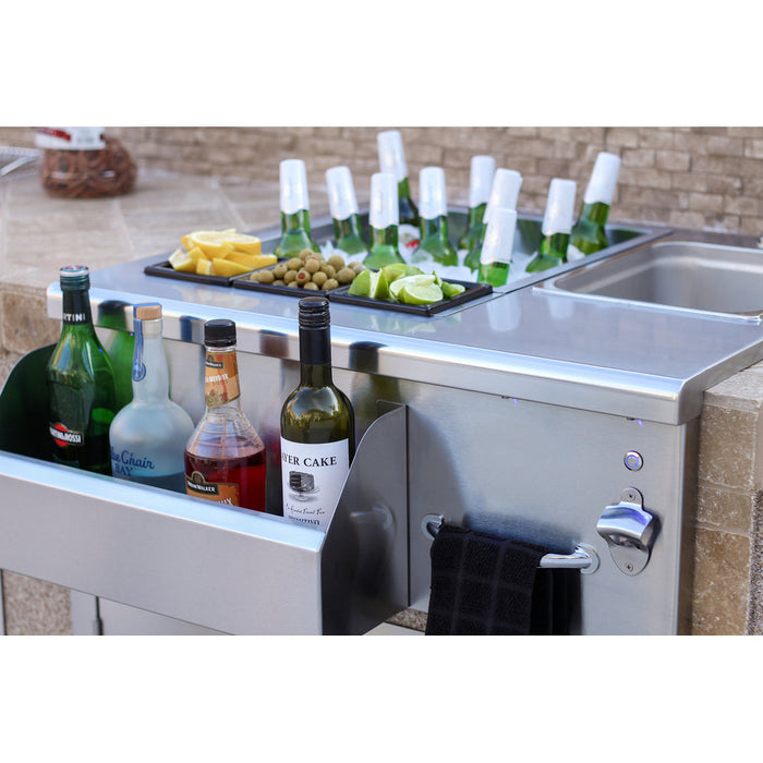 TrueFlame 30" Lighted Beverage & Prep Station - TF-BC-30L - 3