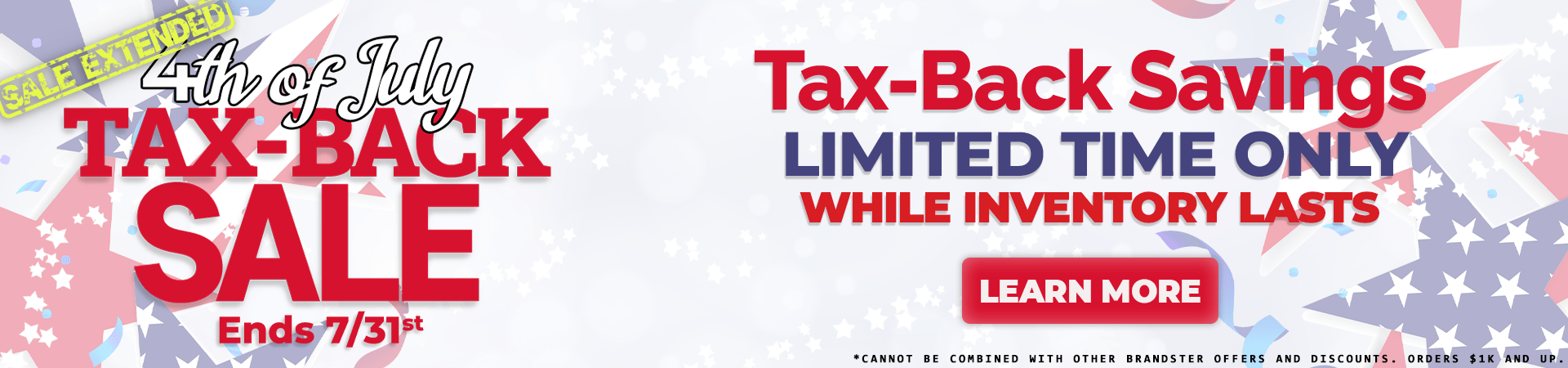 4th Of July Tax-Back Sale Banner