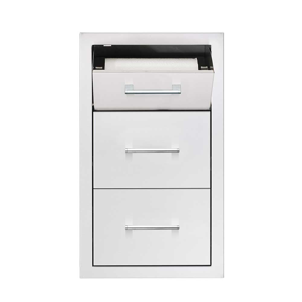 TrueFlame Double Drawer Paper Towel Holder Combo - TF-DR2TDC-17M-A